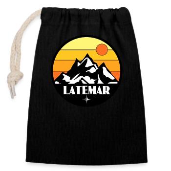 Latemar, Tyrol du Sud - Sac cadeau en coton avec cordon (14 x 20 cm) - noir - Devant