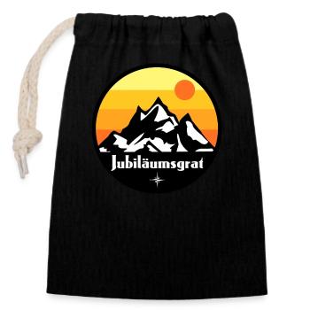 Jubiläumsgrat - Verschließbarer Geschenkbeutel aus Baumwolle (14x20cm) - Schwarz - Vorne