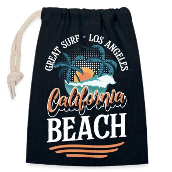 Summer Wave Surfing - Closable cotton gift bag (14x20cm) - navy - Front