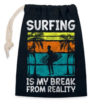 Surfer Surferboy Windsurfen Surfboard - Verschließbarer Geschenkbeutel aus Baumwolle (14x20cm) - Navy - Vorne