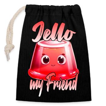 Jello my Friend - Verschließbarer Geschenkbeutel aus Baumwolle (14x20cm) - Schwarz - Vorne