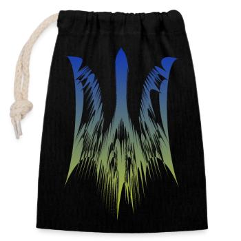 Armoiries de l’Ukraine - Sac cadeau en coton avec cordon (14 x 20 cm) - noir - Devant