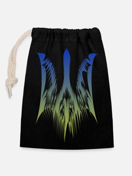 Armoiries de l’Ukraine - Sac cadeau en coton avec cordon (14 x 20 cm) - noir