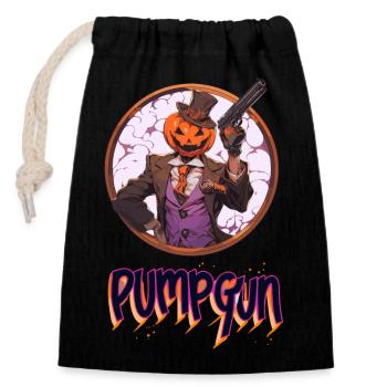 Pistolet à pompe Pumpkin D - Élégant pour les OG - Sac cadeau en coton avec cordon (14 x 20 cm) - noir - Devant
