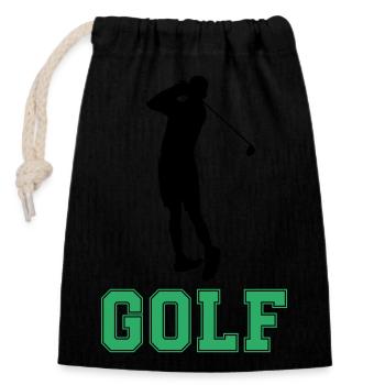 golf - Verschließbarer Geschenkbeutel aus Baumwolle (14x20cm) - Schwarz - Vorne