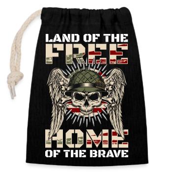 America Patriot - Closable cotton gift bag (14x20cm) - black - Front