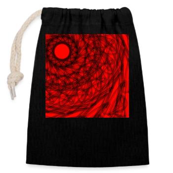 Black and Red Geometric Design - Closable cotton gift bag (14x20cm) - black - Front