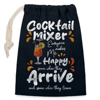 Boisson alcoolisée Blender - Sac cadeau en coton avec cordon (14 x 20 cm) - bleu marine - Devant