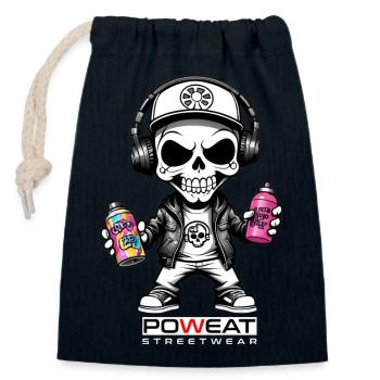 Sprayer Skull - Closable cotton gift bag (14x20cm) - navy - Front