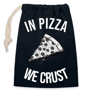 In Pizza We Crust - Pizza Lovers - ApriNoeScor - Closable cotton gift bag (14x20cm) - navy - Front
