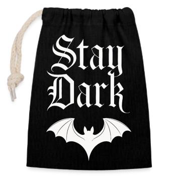 Stay Dark : Chauve-souris de la nuit - Sac cadeau en coton avec cordon (14 x 20 cm) - noir - Devant