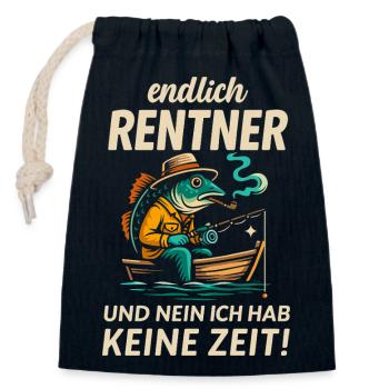 Conception de pêche amusante pour les retraités - Angel Grandpa 2025 - Sac cadeau en coton avec cordon (14 x 20 cm) - bleu marine - Devant
