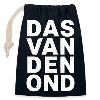 Das van den ond. Chemises en dialecte anversois - Sac cadeau en coton avec cordon (14 x 20 cm) - bleu marine - Devant