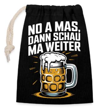 Bier Spruch Prost Krug - Verschließbarer Geschenkbeutel aus Baumwolle (14x20cm) - Schwarz - Vorne