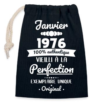 50th Anniversary - January 1976 Original - Closable cotton gift bag (14x20cm) - navy - Front
