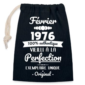 50th Anniversary - February 1976 Original - Closable cotton gift bag (14x20cm) - navy - Front