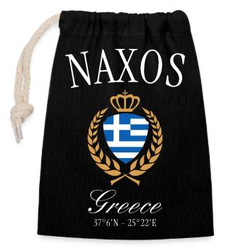 Couronne des armoiries de Naxos Grèce – Souvenir de voyage - Sac cadeau en coton avec cordon (14 x 20 cm) - noir - Devant