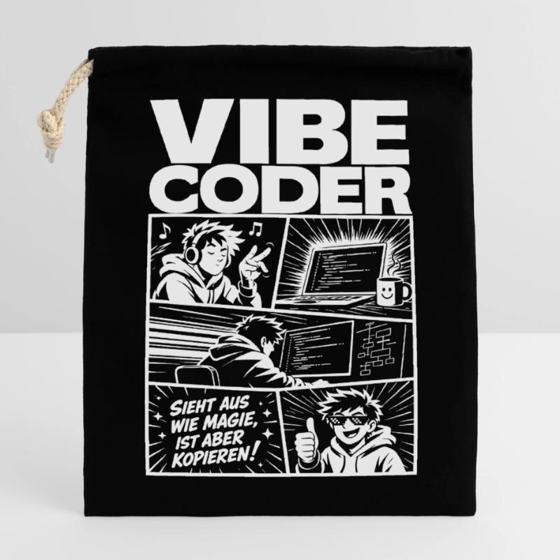 Vibe Coder Magie durch Kopieren Comic Verschließbarer Geschenkbeutel aus Baumwolle (14x20cm)