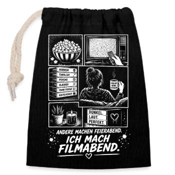 Horror Filme Leidenschaft Filmnacht - Verschließbarer Geschenkbeutel aus Baumwolle (14x20cm) - Schwarz - Vorne