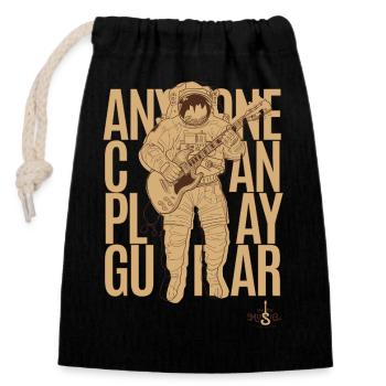 Faire de la musique Astro - Sac cadeau en coton avec cordon (14 x 20 cm) - noir - Devant