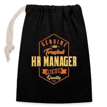 Genuine Trusted HR Manager Design - Closable cotton gift bag (14x20cm) - black - Front