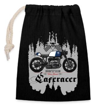 Caferacer Bavaria Custom Moto Bavière - Sac cadeau en coton avec cordon (14 x 20 cm) - noir - Devant
