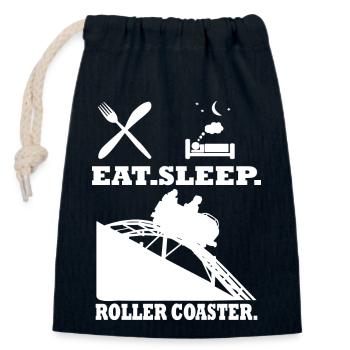 Roller Coaster T Shirt Manger Dormir - Sac cadeau en coton avec cordon (14 x 20 cm) - bleu marine - Devant