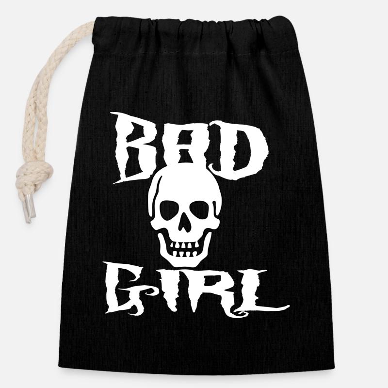 Bad Girl 2 - Closable cotton gift bag (14x20cm) - black