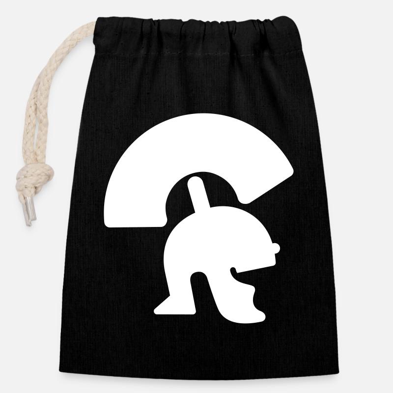 Romain. Casque romain. - Sac cadeau en coton avec cordon (14 x 20 cm) - noir