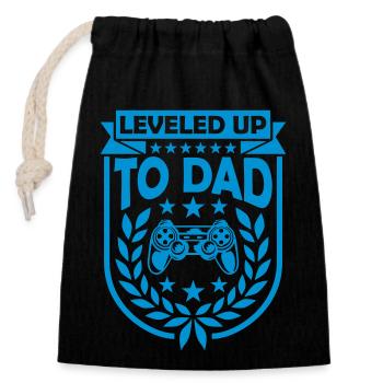Becoming a Father Leveled Up - Closable cotton gift bag (14x20cm) - black - Front