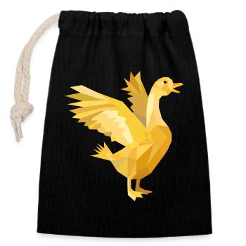 A golden goose as a rich symbol - Closable cotton gift bag (14x20cm) - black - Front