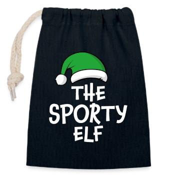 Der sportliche Elf - Verschließbarer Geschenkbeutel aus Baumwolle (14x20cm) - Navy - Vorne