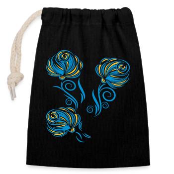 Roses, Garden - Closable cotton gift bag (14x20cm) - black - Front