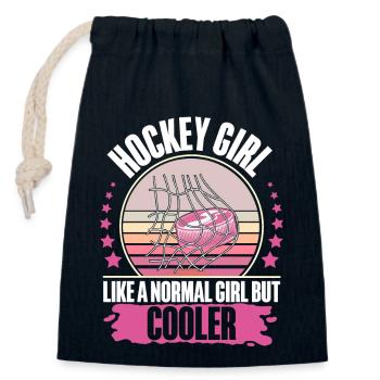 Eishockey Hockey sur glace - Sac cadeau en coton avec cordon (14 x 20 cm) - bleu marine - Devant