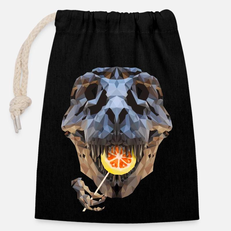 Lollo Rex - Sac cadeau en coton avec cordon (14 x 20 cm) - noir