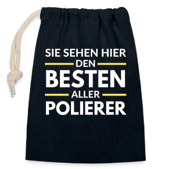 Sie sehen hier den Besten aller Polierer - Verschließbarer Geschenkbeutel aus Baumwolle (14x20cm) - Navy - Vorne