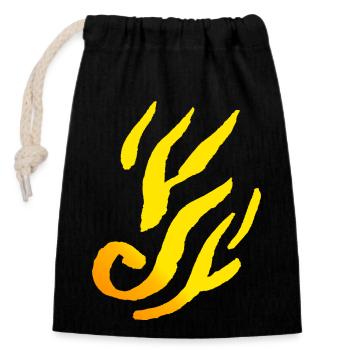 Fire Ornament - Minimal/Element Symbol - Closable cotton gift bag (14x20cm) - black - Front