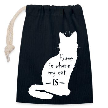 Cat Cat Pet - Closable cotton gift bag (14x20cm) - navy - Front