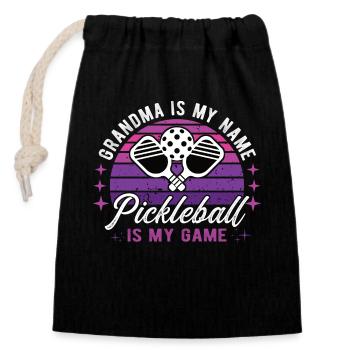 Pickle Ball Pickleball - Sac cadeau en coton avec cordon (14 x 20 cm) - noir - Devant