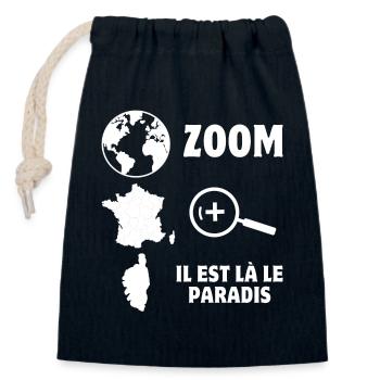 Corsica, Corsica, I'm Corsican - Closable cotton gift bag (14x20cm) - navy - Front