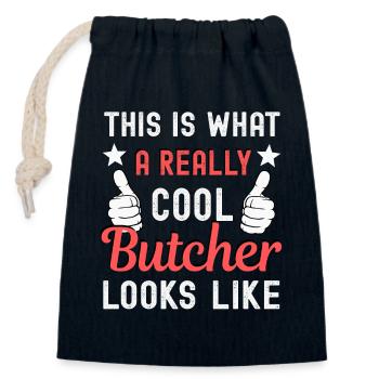 Butcher Butcher - Closable cotton gift bag (14x20cm) - navy - Front