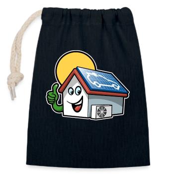 Erneuerbare Energie - Solarzelle - Wärmepumpe - Verschließbarer Geschenkbeutel aus Baumwolle (14x20cm) - Navy - Vorne