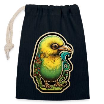 Kiwi - Closable cotton gift bag (14x20cm) - navy - Front