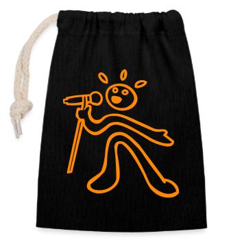 voice singer - Closable cotton gift bag (14x20cm) - black - Front