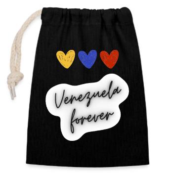 Venezuela Forever - Closable cotton gift bag (14x20cm) - black - Front
