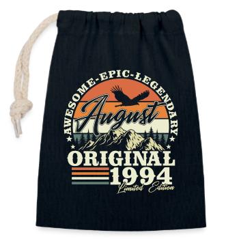 Août 1994 Vintage Rétro Anniversaire Vintage - Sac cadeau en coton avec cordon (14 x 20 cm) - bleu marine - Devant
