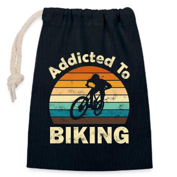 Mountain Bike Fahrrad - Closable cotton gift bag (14x20cm) - navy - Front