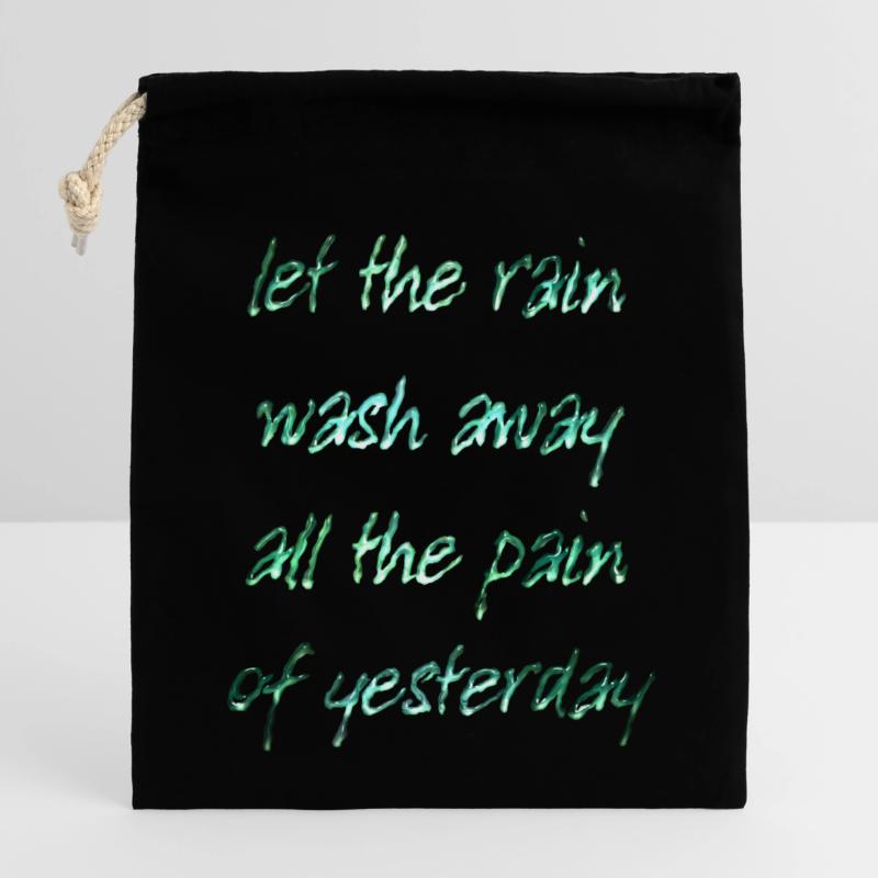 Que la pluie s’évanouisse... Sac cadeau en coton avec cordon (14 x 20 cm)