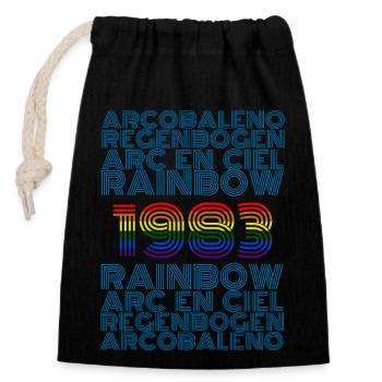 Rainbow 1983 - Closable cotton gift bag (14x20cm) - black - Front