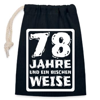Weisheit 78 - Verschließbarer Geschenkbeutel aus Baumwolle (14x20cm) - Navy - Vorne